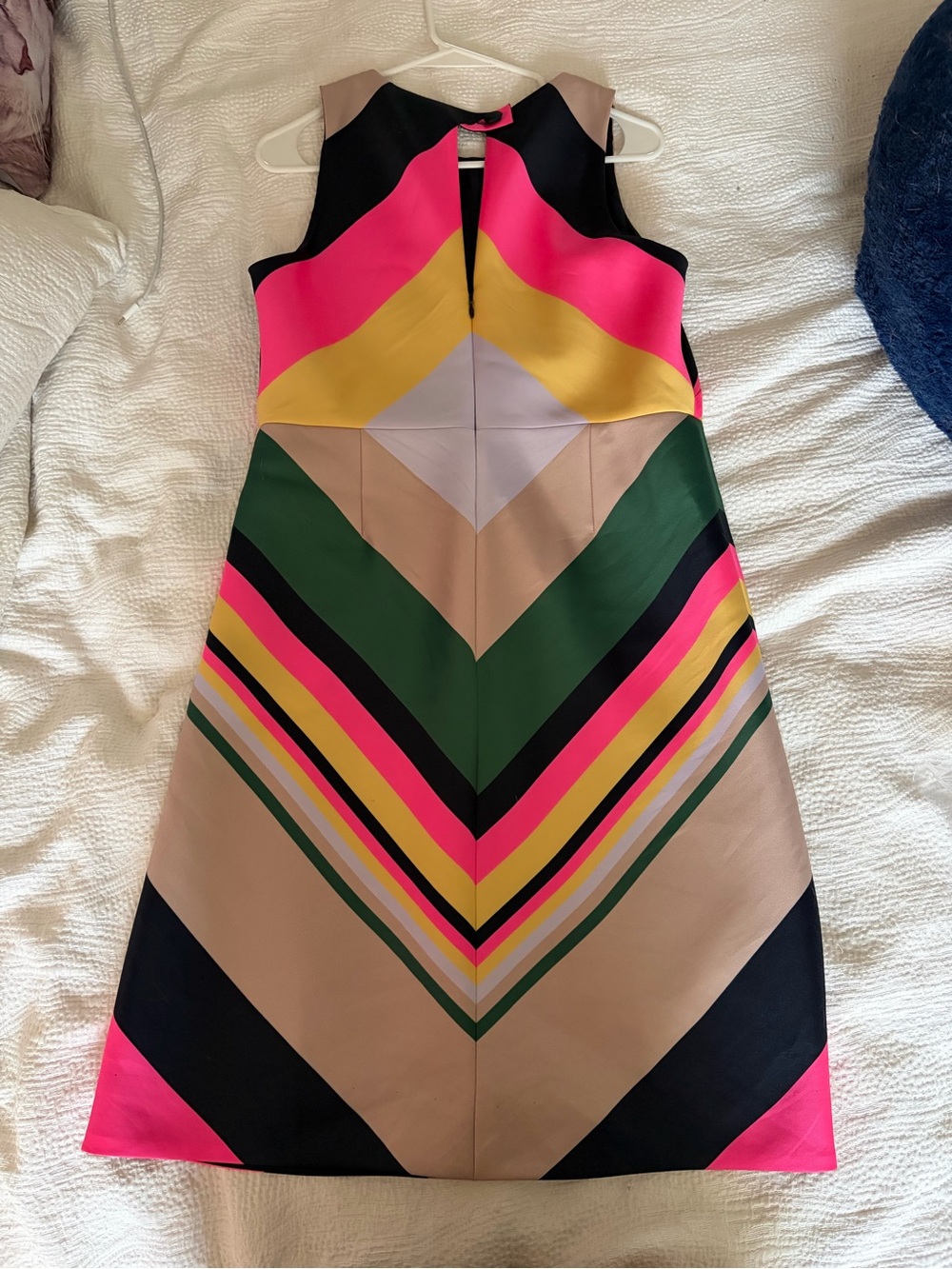 J. Crew Chevron-Stripe Dress in Pink, Green, Yellow & Tan - Picture 4 of 5